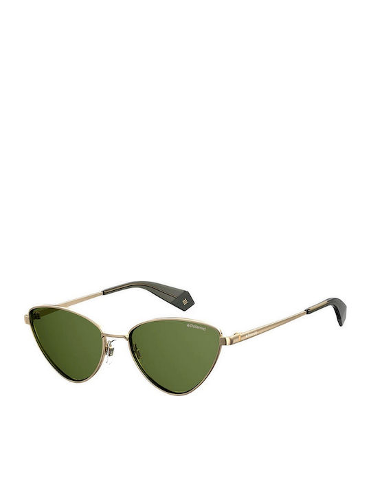 Polaroid Women's Sunglasses with Gold Metal Frame and Green Polarized Lens PLD6071/S/X J5GUC