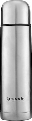 Panda Flasche Thermosflasche Rostfreier Stahl Silber 500ml mit Kappenbecher 24323