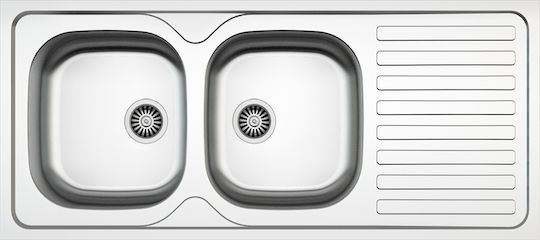 Excel Titan IN 307 Drop-In Chiuvetă Inox Satinat L116xW50cm Argintiu