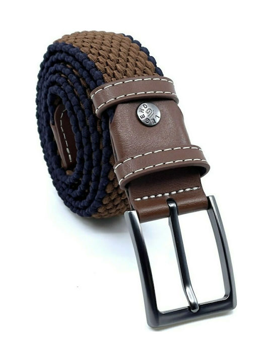 -21 Elastic Men's Belt Knitted Tabac Brown