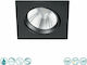 Trio Lighting Pamir Τετράγωνο Μεταλλικό Χωνευτό Σποτ με Ενσωματωμένο LED και Θερμό Λευκό Φως Μαύρο 8.5x8.5εκ.