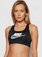 Swoosh Women's Athletic Sports Bra Black