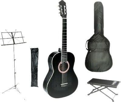 Banus GP44 Classical Guitar 4/4 Bundle Black