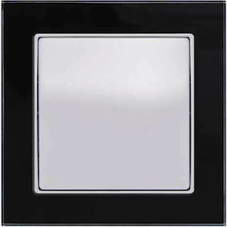 Mutlusan Elitra Plus Recessed Electrical Lighting Wall Switch with Frame Basic Aller Retour Black