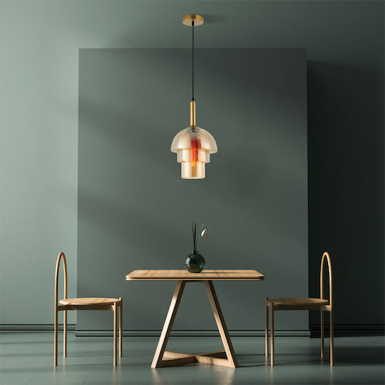 Zambelis Lights Adjustable Pendant Light Rose Gold Bell with Socket E27 25x25x42cm
