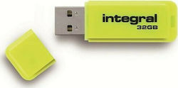 Integral Neon 32GB USB 2.0 Stick Κίτρινο