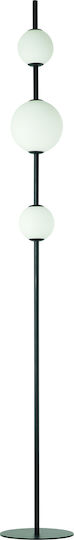 Zambelis Lights LED Floor Lamp H160xW22cm. with Warm White Light 960lm Black