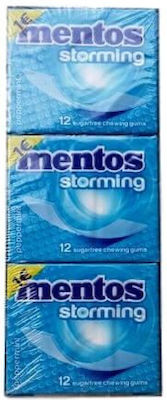 Mentos 12 Chewing gum Storming with Μέντα Flavour Sugar Free 12pcs 33gr