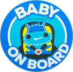 Marcus & Marcus Σήμα Baby on Board με Αυτοκόλλητο Ιπποπόταμος Μπλε