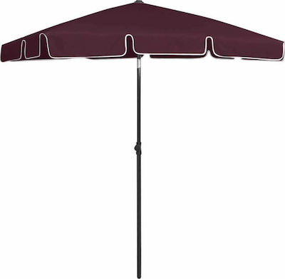 vidaXL Klappbar Strandsonnenschirm Bordeaux Durchmesser 1.8m mit UV Schutz Rot