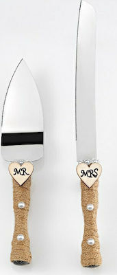 Μπούτλας Wedding Cake Spatula & Knife Mr & Mrs