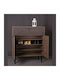 2228 Wooden Shoe Organizer with 4 Shelves Oak - Black 78x37x89cm