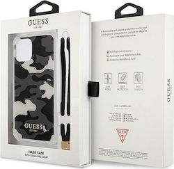 Guess Hardcase Camo Collection Silicone Back Cover with Strap Black (iPhone 12 Pro Max)