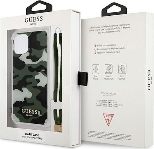 Guess Camo Back Cover Σιλικόνης με Λουράκι Χακί (iPhone 12 Pro Max)