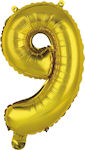 Μπαλόνι Foil Αριθμός Μίνι 9 Χρυσό 35εκ.