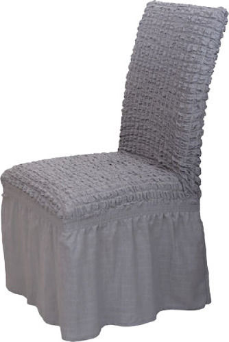 Mit Volant Elastische Abdeckung für Stuhl Mit Rüschen und Rückseite Grey Light 1Stück