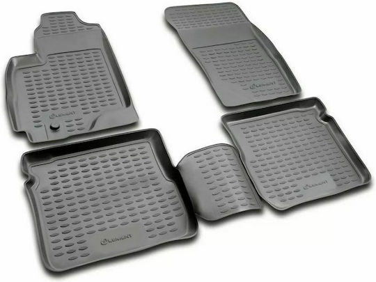 Novline Set of Front and Rear Mats 3pcs Tray Type for Renault Master 2010+ Black