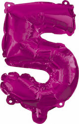 Balloon Foil Jumbo Number 5 Pink 95cm