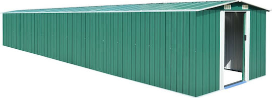 Metallic Garden Shed Galvanized Green with Air Vents M2.57xW7.79xH1.81m