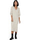 New Tessa Midi Dress Pum.stone Ecru