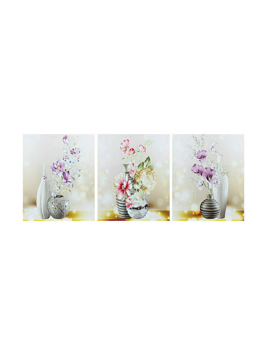 Keskor Τρίπτυχος Πίνακας σε Καμβά 150x60cm