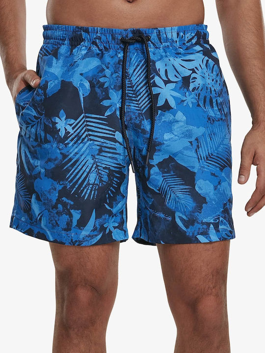 Urban Classics Men's Swimwear Shorts Blue Flowe...