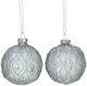 Hängendes Kugel Ornament Ornament Glas Gray 8cm Set 6Stück
