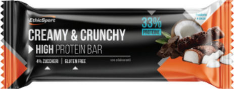 EthicSport Creamy & Crunchy Bar with 33% Protein & Flavor Dark Chocolate Coconut 30gr