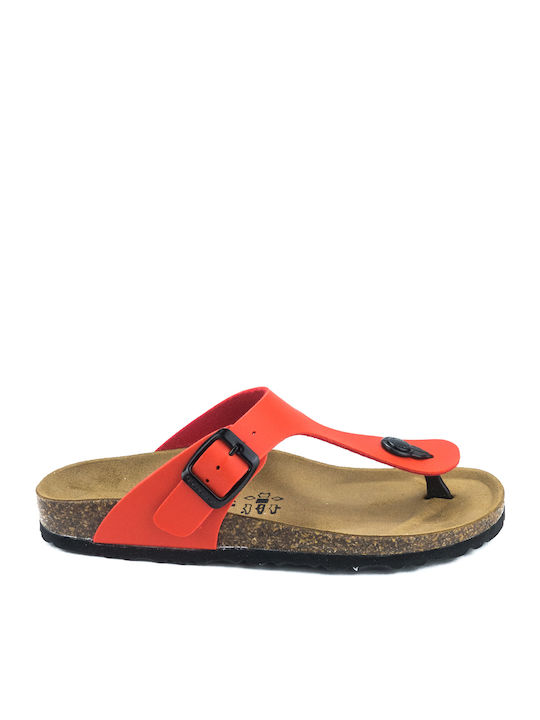 Goldstar Leather Women's Flat Sandals in Red Color