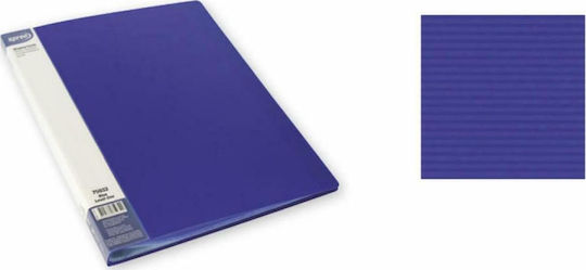 Spree Clipboard Flexible with 60 plastic sleeves Slides for Paper A4 Blue Strires 1pcs