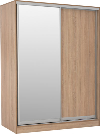Adler Δίφυλλη Ντουλάπα Συρόμενη με Καθρέπτη 160x60x210cm Sonama