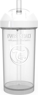 Twistshake Baby & Kleinkind Becher Straw Cup aus Kunststoff Weiß 1Stück 360ml für 6m+m+