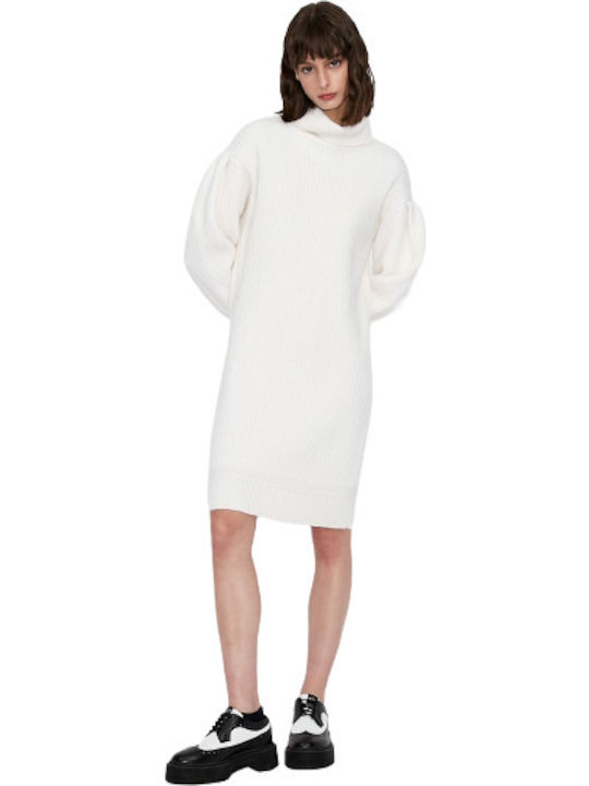 Armani Exchange Mini Φόρεμα Ζιβάγκο Λευκό