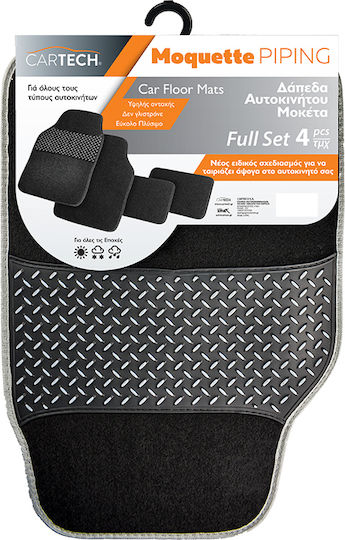 Cartech Set of Front and Rear Mats Universal 4pcs Gray
