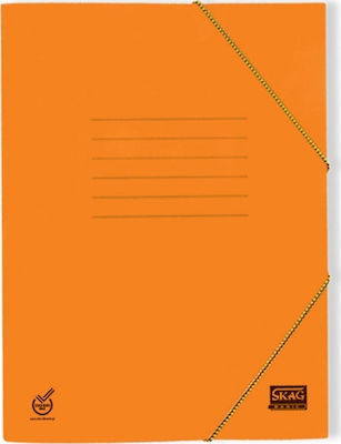 Skag Folder Prespan with Rubber Band and Ears for Paper A4 Orange Basic 263726