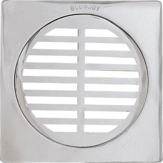 Glowjoy Σχάρα Δαπέδου με Μέγεθος 12x12εκ. Ασημί
