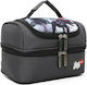 Lyc Sac School Hand Lunch Bag Gray Dinosaurs