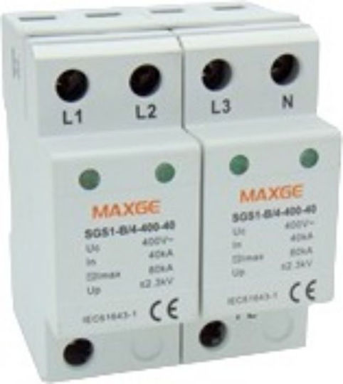 Maxge MAXGE SGS1-B 4-Poles Inspired T2 Panel Lightning Protection 80kA T2 4P 80kA 400VAC