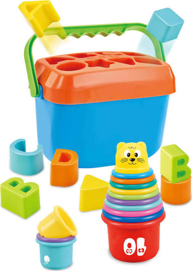 Spielmaus Παιχνίδι Ταξινόμησης Σχημάτων Baby Stacking Tower And Plug-in Box για 12+ Μηνών