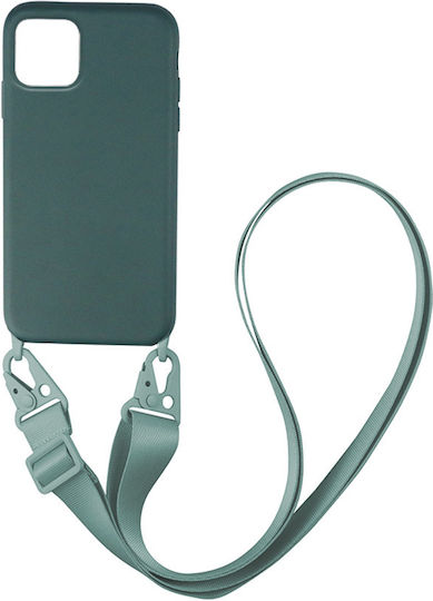 Sonique Carryhang Liquid Strap Back Cover Σιλικόνης 0.5mm με Λουράκι Πράσινο (iPhone 11 Pro Max)