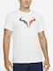 Nike Court Rafa Men's Athletic T-shirt Short Sleeve Dri-Fit White
