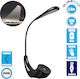 GloboStar Tesler Rechargeable LED Office Lamp with Flexible Arm in Black Color