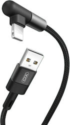 XO NB152 Angle (90°) / Braided USB to Lightning Cable Μαύρο 1m
