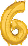 Μπαλόνι Foil Αριθμός 6 Χρυσό 66εκ.