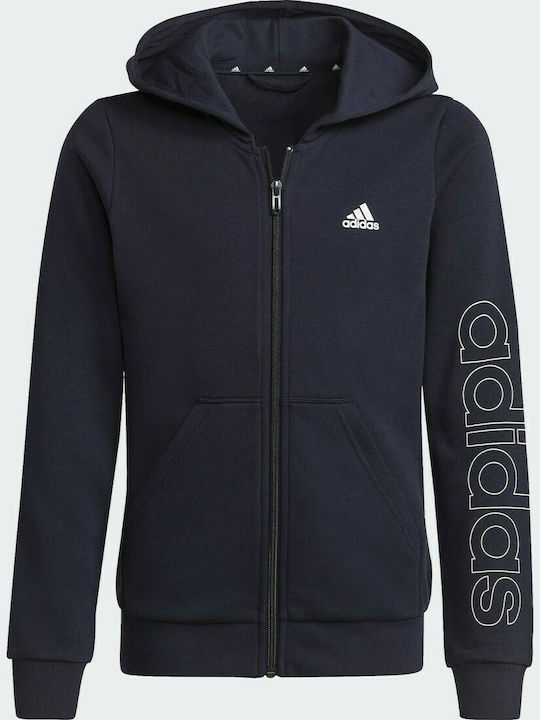 adidas Παιδική Φούτερ Ζακέτα με Κουκούλα Navy Μ...