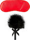 Guilty Pleasure Velvet Soft Eye Mask & Tickler BDSM Μάσκα σε Κόκκινο Χρώμα