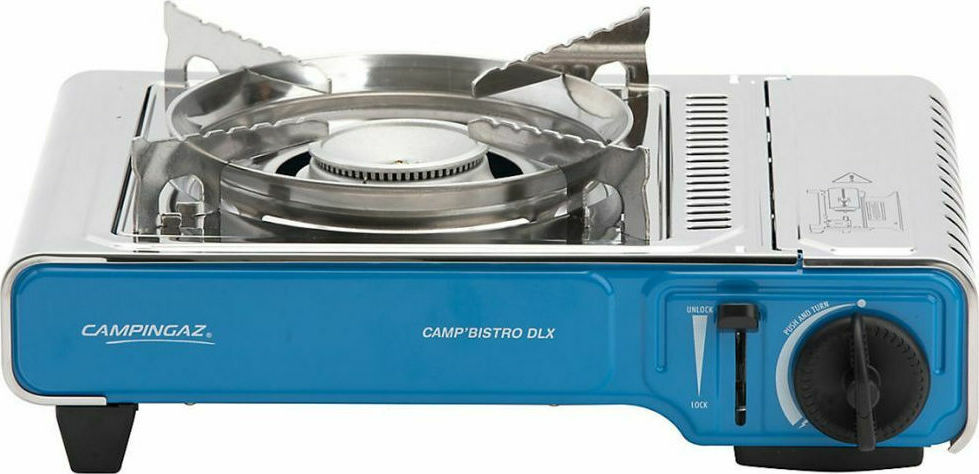 Campingaz® Camp'Bistro® DLX Stopgaz™ Table-Top Stove, Blue/Silver
