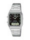 Casio Vintage Edgy Watch Battery with Silver Metal Bracelet