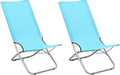 vidaXL Small Chair Beach Turquoise Set of 2pcs