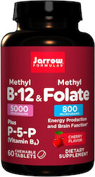 Jarrow Formulas Methyl B-12 5000mcg + Methyl Folate 800mcg Vitamină 60 tablete masticabile Jarrow Formulas Methyl B-12 5000mcg + Methyl Folate 800mcg Vitamină 60 tablete masticabile